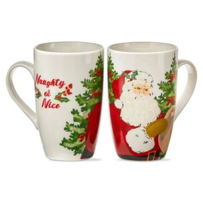 Tag Naughty Or Nice Vine Santa Mug In White