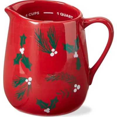 Tag Nutcracker Ceramic Measuring Pitcher For Christmas Beverages In Red
