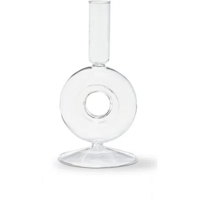 Tag Odette Clear Glass Taper Candle Holder 3.5 X 3.5 X 7 In Transparent