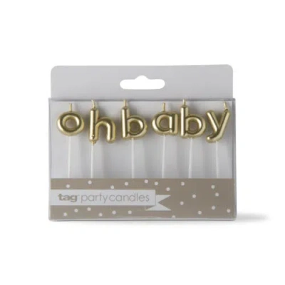 Tag Oh Baby Candle Set Gold Letters For Baby Shower Decor