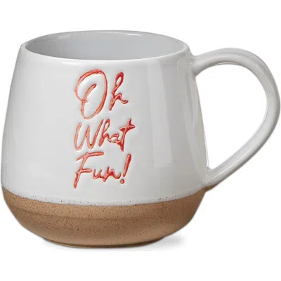 Tag Oh What Fun Christmas Mug Red Ceramic Dishwasher Safe In White