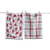 Tag Oh What Fun Santa Dishtowel Set Of 2 Red Cotton Kitchen Towels Christmas Machine Wash 26 X 18 In In Multi
