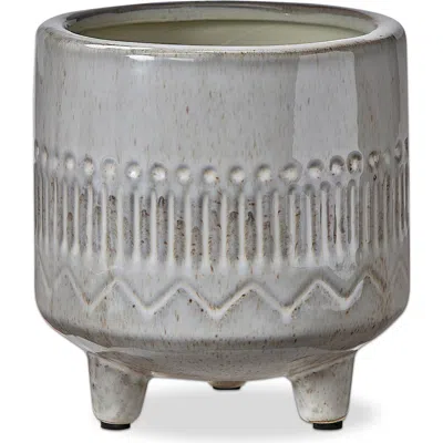 Tag Olema Carved Grey Glazed Terracotta Planter Decorative Use In Gray