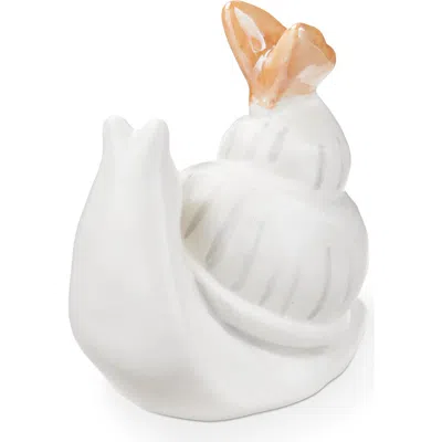 Tag Orange Earthenware Snail With Butterfly Decor In White
