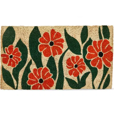 Tag Orange Flower Coir Mat Multi Coir Everyday