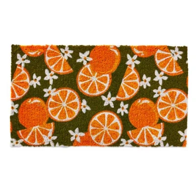 Tag Oranges Coir Mat Rectangle Indoor Outdoor Welcome Mat In Multi