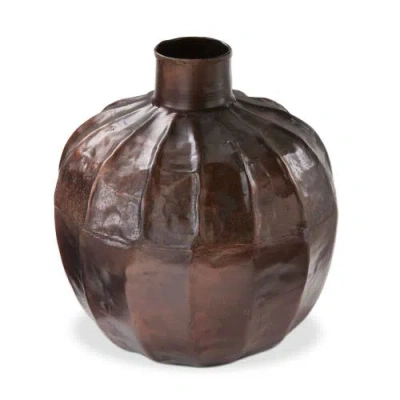 Tag Orb Metal Vase Decorative Bronze Iron For Fall Harvest In Brown