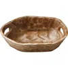 Tag Organic Oval Open Handle Serving Bowl In Neutral