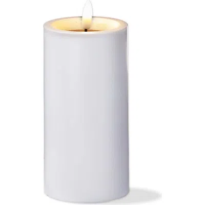 Tag Outdoor Solar Flameless Pillar Candle White Plastic Everyday