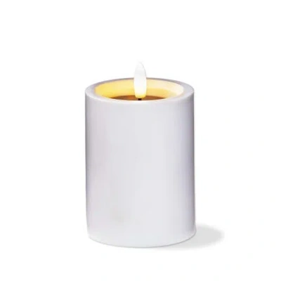 Tag Outdoor Solar Flameless White Pillar Candle