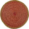Tag Overstitch Seagrass Placemat Red Set Wipe Clean Everyday Use In Red