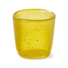 Tag Paint Box Blown Glass Tealight Holder In Yellow