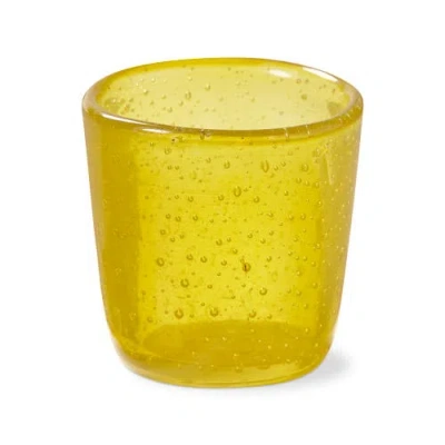 Tag Paint Box Blown Glass Tealight Holder In Yellow