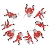 Tag Paper Dancing Santa Garland Holiday Wall Decor Red Banners In Red