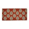 Tag Paradiso Blue Block Print Coir Door Mat Red Background In Red