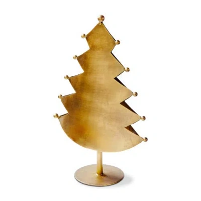 Tag Patina Tree Decor Antique Brass Gold Iron Holiday Sculpture