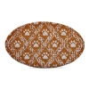 Tag Paw Print Oval Coir Door Mat Natural Summer Easy Clean In Brown