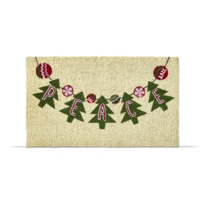 Tag Peace Garland Coir Mat Rectangle Indoor Outdoor Welcome Mat In Multi
