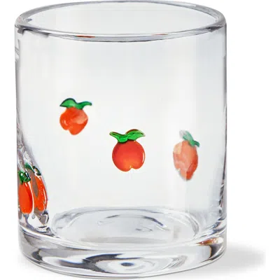 Tag Peach Double Old Fashioned Glass Orange Glass Summer In Transparent
