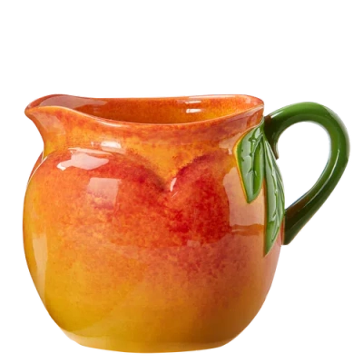 Tag Peach Pitcher Orange Multi Earthenware Summer