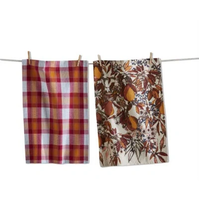 Tag Pear Dishtowel Set Cotton Kitchen Towels For Thanksgiving In Multi
