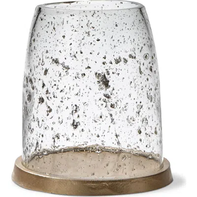 Tag Pebble Clear Glass Hurricane Candle Holder Small In Transparent
