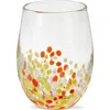 Tag Pebble Glass Stemless Orange Beverage Glassware Set Of 4 In Transparent