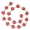 Tag Peppermint Candy Wool Garland Holiday Decor For Christmas In Red