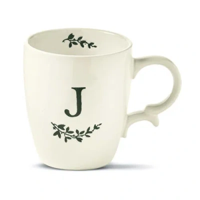 Tag Personalized Monogram J Mug Ceramic Drinkware Spring White