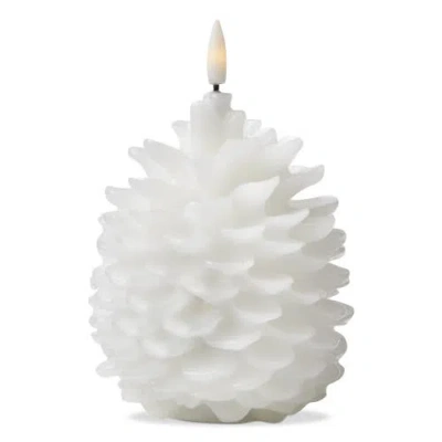 Tag Pinecone Led Flameless Candle In White