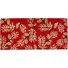 Tag Pinecone Sprig Coir Door Mat Christmas Red Multi Floor Mat In Red