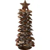 Tag Pinecone Tree With Star Decorative Holiday Figurine Antique In Brown