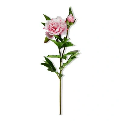 Tag Pink Peony Spray Artificial Flower Stems Indoor Decor In Green