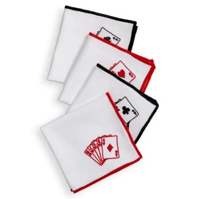 Tag Playing Cards Cocktail Napkins 100% Cotton Multi 4-pack 10x10 In Animal Print