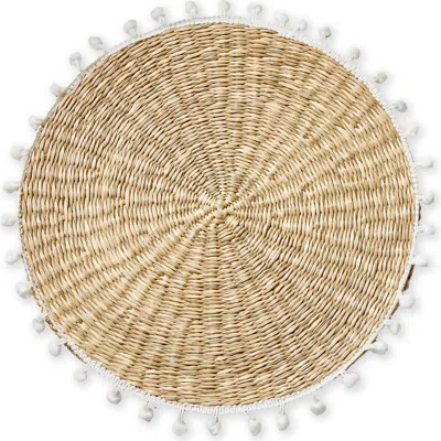 Tag Pompom Placemat White Multi White Multi Seagrass Everyday,summer In Nude