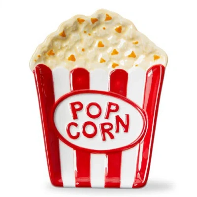 Tag Popcorn Trinket Dish Decorative Box Red Multi Earthenware 4.25 X 5.5 X 0.5