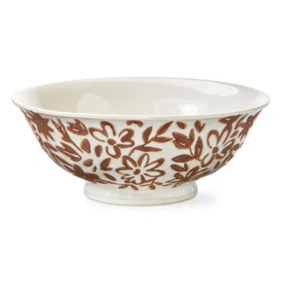 Tag Posy Ramen Bowl Stoneware Multi 28 oz 7.8 X 7.8 X 3 In Brown