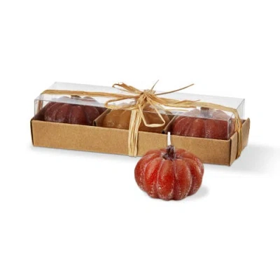 Tag Pumpkin Tealight Candles In Brown