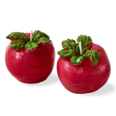 Tag Radish Candle Sculpted Novelty Red Paraffin Wax Spring Decor