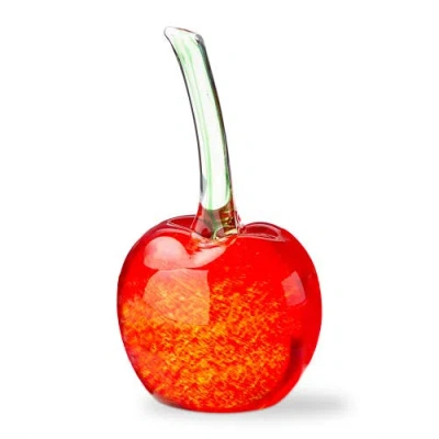 Tag Red Art Glass Cherry Decorative Object 3.15x3.15x5.9