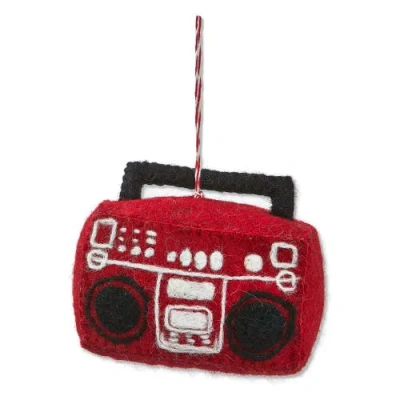 Tag Red Boombox Christmas Ornament Wool Tree Decoration