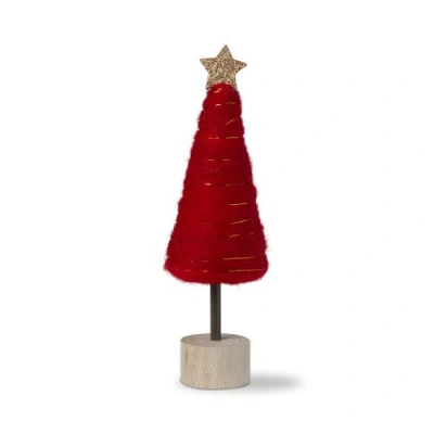 Tag Red Cotton Candy Tree Mini Christmas Tabletop Decoration