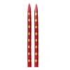 Tag Red Gold Striped Taper Candles Set Of 2 For Christmas In Red