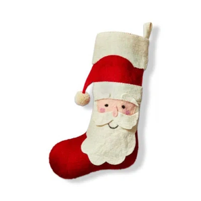 Tag Red Multi Felt Santa Holiday Stocking Perfect For Christmas