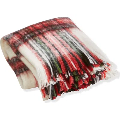 Tag Red Multi Tartan Check Throw Blanket Cozy Acrylic Christmas