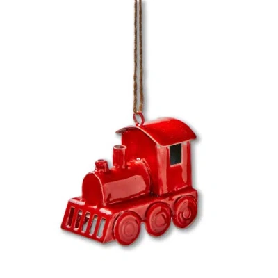 Tag Red Train Enamel Christmas Ornament