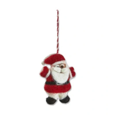 Tag Red Wool Santa Ornament For Christmas Tree Holiday Decor In Multi