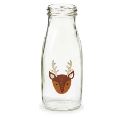 Tag Reindeer Milk Bottle Decorative Glass Vases For Christmas In Transparent