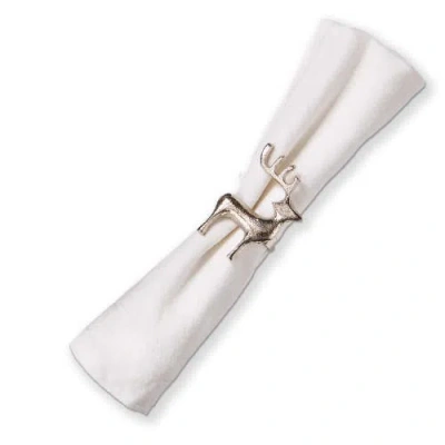 Tag Reindeer Napkin Ring Silver Aluminum Christmas Table Decor