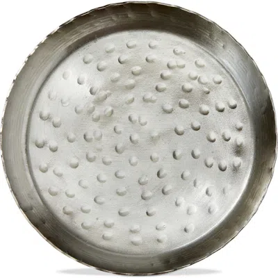 Tag Remi Round Nickel Pillar Plate Candle Holder Everyday Accent In Silver